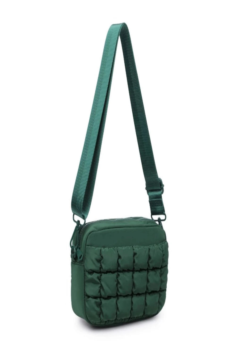 Quilted Puffer Nylon Crossbody - Green