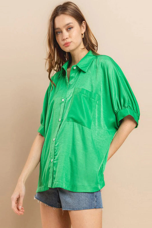 Turn It Around Blouse - Green