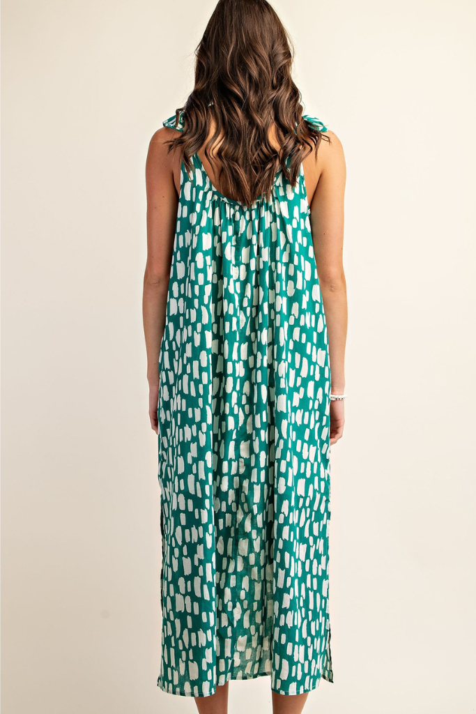 What You Want Printed Midi Dress - Green