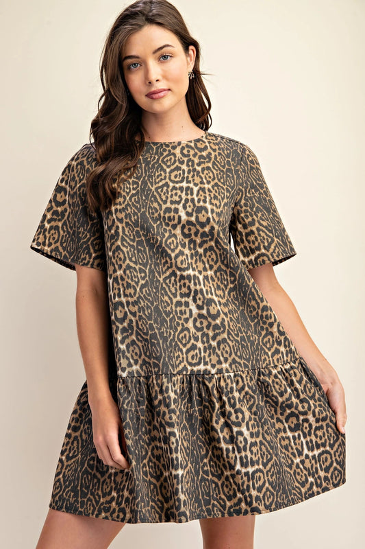 Workday Wonder Denim Dress - Leopard