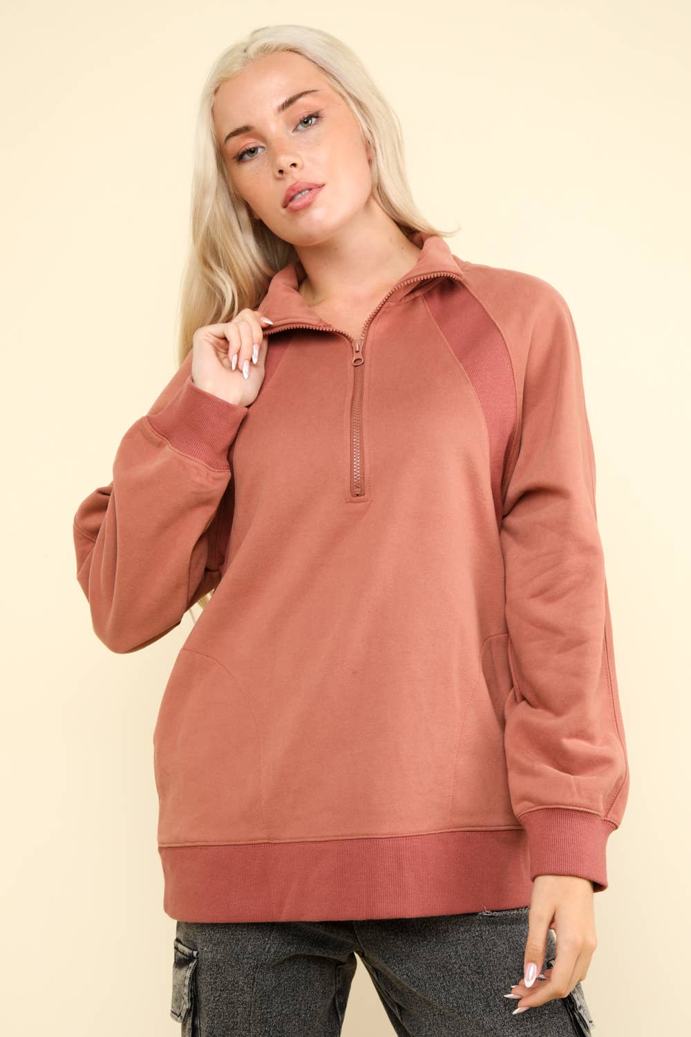 The Best Oversized Sweatshirt - MAUVE