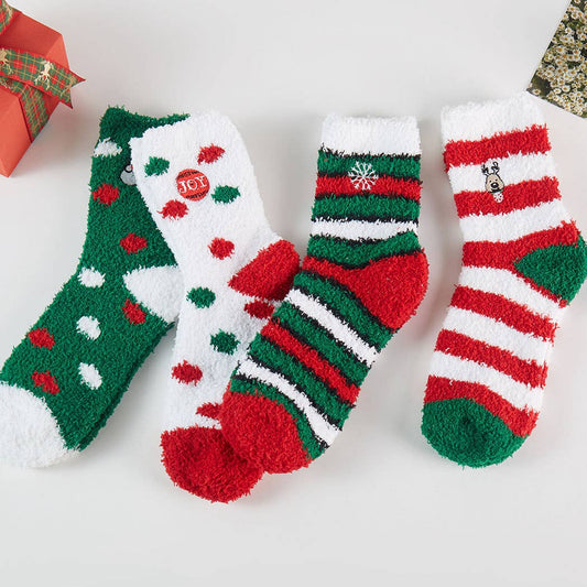 Christmas Pattern Fuzzy Winter Socks