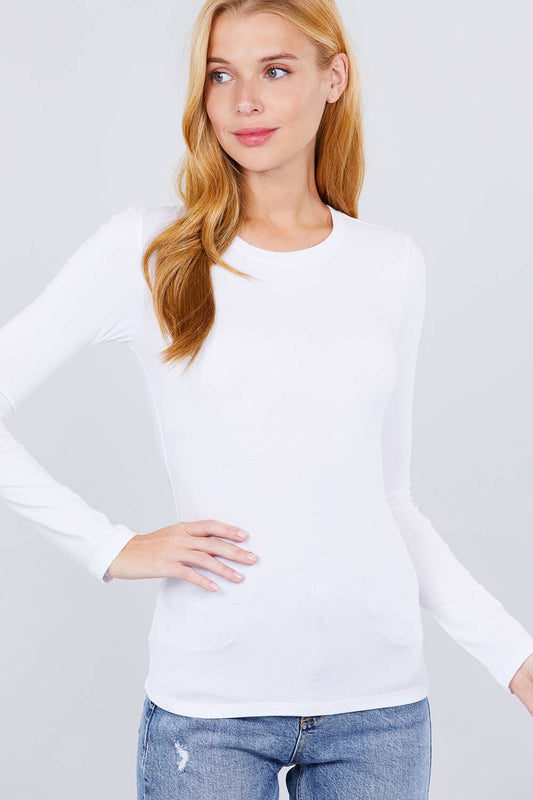 Basic Is Good Cotton Spandex Jersey Top - White